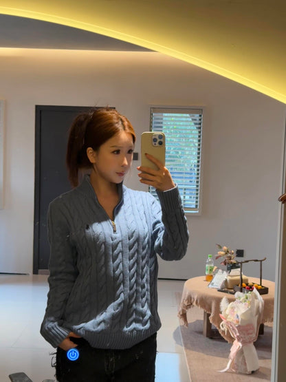 ZZLL / 폴로 집업 니트