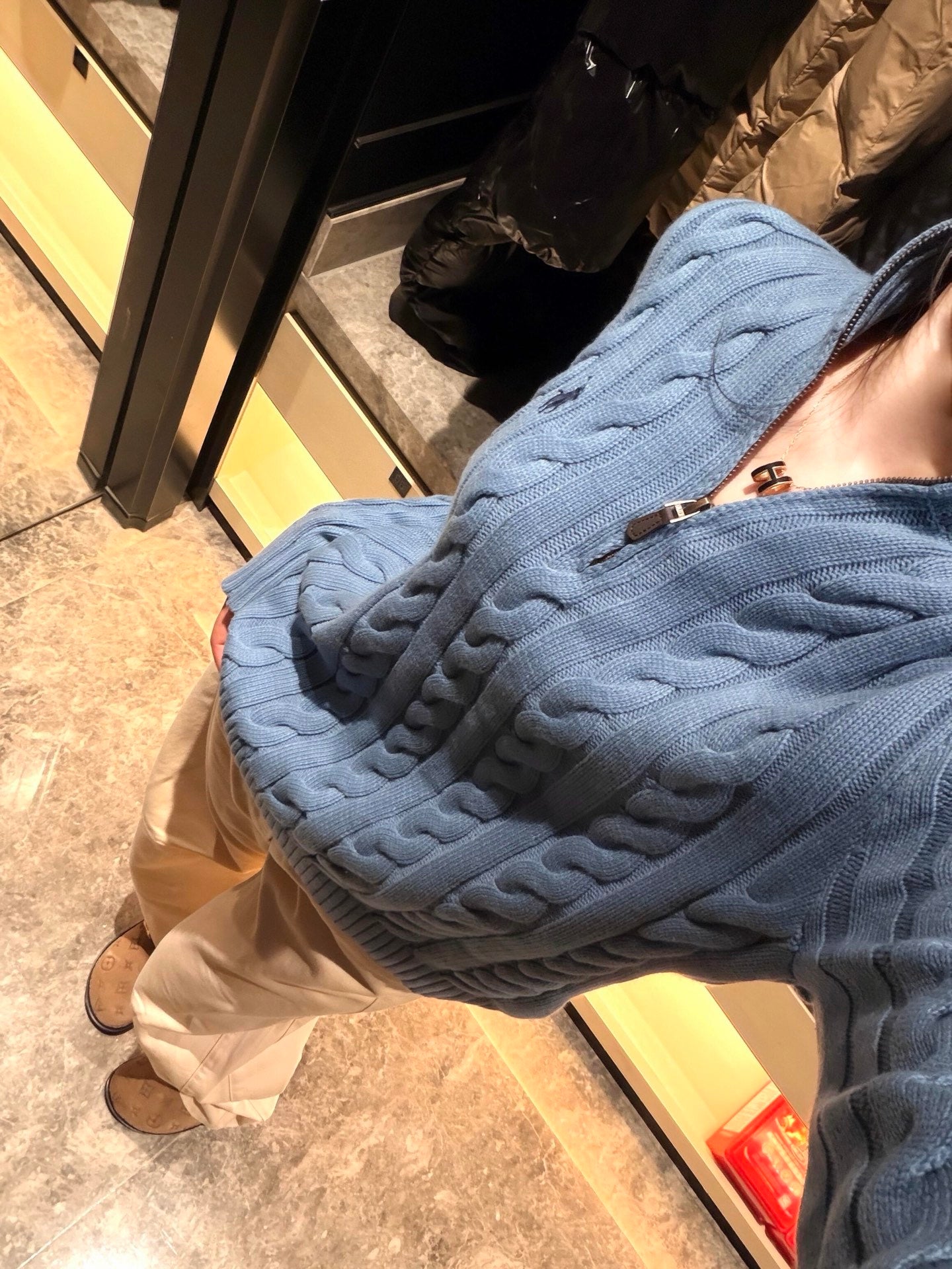 ZZLL / 폴로 집업 니트