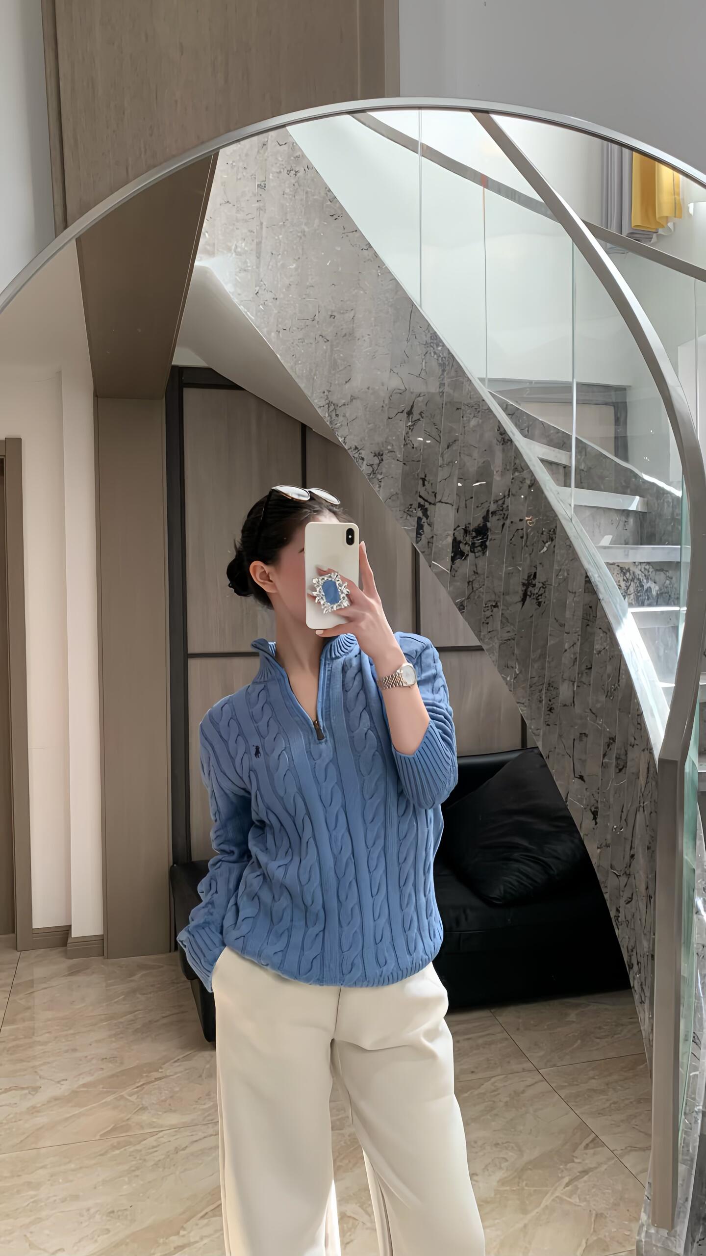 ZZLL / 폴로 집업 니트