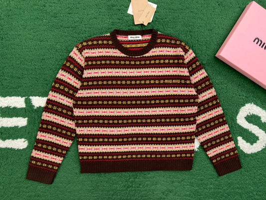 BVG / 미우미우 줄무늬 양털 스웨터