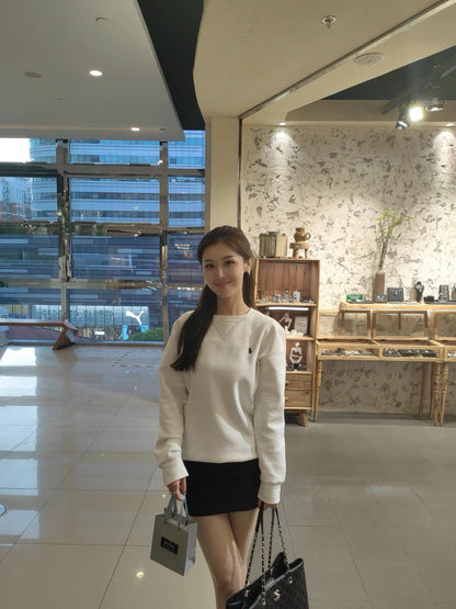 체인2호 / 폴로 로고 자수 단색 라운드 맨투맨